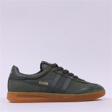 Gola Men Cyclone Marque Retro Trainer - Dark Khaki